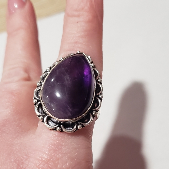Men's Handmade Amethyst 925 Silver Ring - Picture 15 of 16